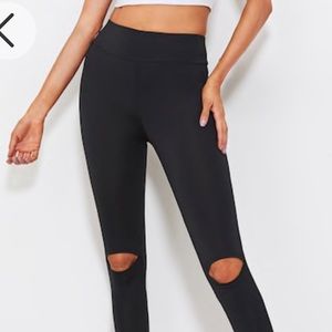 Fashion Nova Cut Out Knee Leggins